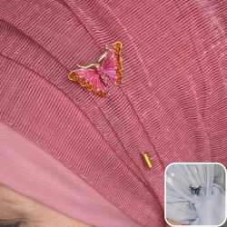 Diamante Butterfly Scarf Pin